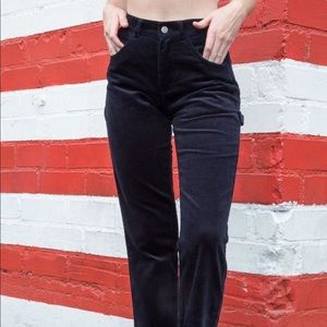 brandy melville black corduroy slim bennett pants